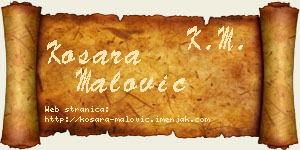 Kosara Malović vizit kartica